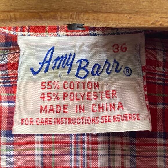 AMY BARR Vintage Long Sleeve Button Down Red Plaid Shirt Women’s Size 36 - Picture 10 of 10